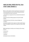 NURS 224 FINAL PAPER 2026 FULL Q&A STUDY GUIDE GRADED A&plus;