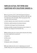 NURS 224 ACTUAL TEST PAPER 2026 QUESTIONS WITH SOLUTIONS GRADED A&plus;
