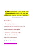 PCE Breastfeeding Class exam with comprehensive questions and well elaborated correct answers graded A&plus;
