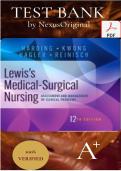 Full Test Bank&colon; Lewis's Medical-Surgical Nursing&colon; Assessment and Management of Clinical Problems&comma; 12th Edition &lpar;2026 Update&rpar; &vert; Harding&comma; Kwong&comma; Hagler&comma; Reinisch &vert; Complete Chapter-by-Chapter Coverage &vert; Verified Questions & Correct Answers &vert; Detailed