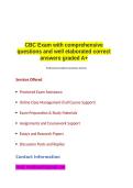 CBC Exam with comprehensive questions and well elaborated correct answers graded A