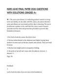 NURS 6540 FINAL PAPER 2026 QUESTIONS WITH SOLUTIONS GRADED A&plus;