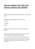 NURS 224 TRAINING STUDY SHEET 2026 UPDATED QUESTIONS AND ANSWERS