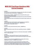 MCB 252 Final Exam Questions With Correct Answers