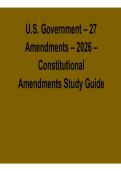 U&period;S&period; Government 27 Amendments 2026 Constitutional Amendments Study Guide &ndash; Bill of Rights&comma; Civil Liberties & Civic Education Review