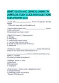 HEMATOLOGY AND CLINICAL CHEMISTRY COMPLETE STUDY GUIDE WITH QUESTIONS AND ANSWERS 2026