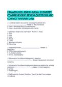 HEMATOLOGY AND CLINICAL CHEMISTRY COMPREHENSIVE REVIEW QUESTIONS AND CORRECT ANSWERS 2026