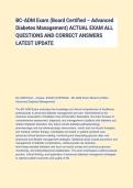 BC-ADM Exam &lpar;Board Certified &ndash; Advanced Diabetes Management&rpar; ACTUAL EXAM ALL QUESTIONS AND CORRECT ANSWERS LATEST UPDATE