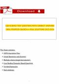 GED SCIENCE TEST QUESTIONS WITH CORRECT ANSWERS 100&percnt; VERIFIED GRADED A&plus; REAL SOLUTIONS 2025-2026