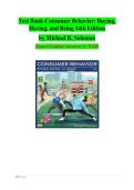 Test Bank-Consumer Behavior&colon; Buying&comma;  Having&comma; and Being 14th Edition  by Michael R&period; Solomon  Expert Verified Answers&vert; A&plus; PASS 