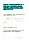 NURS 676 ADVANCED PHARMACOLOGY EXAM SCRIPT 2026 FULL SOLUTION QUESTIONS AND ANSWERS BUNDLED EXAMS GRADED A&plus;