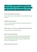 NURS 676 ADVANCED PHARMACOLOGY PRACTICE TEST 2026 VERIFIED QUESTIONS AND SOLUTIONS GUARANTEED TO PASS