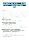 ZDTA FINAL TEST 2026 QUESTIONS WITH CORRECT ANSWERS GRADED A&plus;