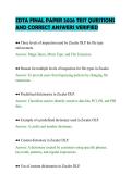 ZDTA FINAL PAPER 2026 TEST QUESTIONS AND CORRECT ANSWERS VERIFIED