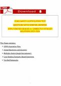 FOOD SAFETY CERTIFICATION TEST QUESTIONS WITH VERIFIED ANSWERS 100&percnt; VERIFIED GRADED A&plus; CORRECTLY DETAILED SOLUTIONS 2025-2026
