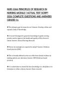 NURS 5366 PRINCIPLES OF RESEARCH IN NURSING MODULE 1 ACTUAL TEST SCRIPT 2026 COMPLETE QUESTIONS AND ANSWERS GRADED A&plus;
