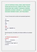 LAW OF CONTRACT FINAL EXAM &vert;&vert; MOST RECENT  EXAM 2026-2027ACTUAL COMPLETE REAL EXAM  QUESTIONS AND CORRECT ANSWERS &lpar;VERIFIED  ANSWERS&rpar; ALREADY GRADED A&plus; &vert; GUARANTEED  SUCCESS&excl;&excl; NEWEST EXAM &vert; JUST RELEASED&excl;&excl;