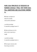 NURS 5366 PRINCIPLES OF RESEARCH IN NURSING MODULE 1 FINAL TEST PAPER 2026 FULL QUESTIONS AND SOLUTIONS VERIFIED A&plus;