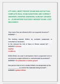 LFTI 2026 &vert;&vert; MOST RECENT EXAM 2026-2027ACTUAL  COMPLETE REAL EXAM QUESTIONS AND CORRECT  ANSWERS &lpar;VERIFIED ANSWERS&rpar; ALREADY GRADED  A&plus; &vert; GUARANTEED SUCCESS&excl;&excl; NEWEST EXAM &vert; JUST  RELEASED&excl;&excl; 