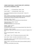 CHEM 1020 EXAM 2 QUESTIONS WITH VERIFIED ACCURATE ANSWERS 2026