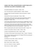 CHEM 1020 FINAL EXAM REVIEW QUESTIONS WITH VERIFIED ACCURATE ANSWERS 2026