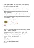 CHEM 1020 EXAM 1-10 QUESTIONS WITH VERIFIED ACCURATE ANSWERS 2026