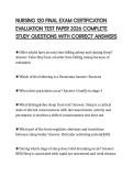 NURSING 120 FINAL EXAM CERTIFICATION EVALUATION TEST PAPER 2026 COMPLETE STUDY QUESTIONS WITH CORRECT ANSWERS