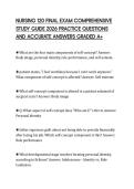 NURSING 120 FINAL EXAM COMPREHENSIVE STUDY GUIDE 2026 PRACTICE QUESTIONS AND ACCURATE ANSWERS GRADED A&plus;