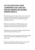NYC FOOD PROTECTION COURSE COMPREHENSIVE STUDY GUIDE 2026 PRACTICE QUESTIONS AND ACCURATE ANSWERS GRADED A&plus;
