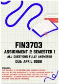 FIN3703 Assignment 2 Semester 1 Memo &vert; Due April 2026