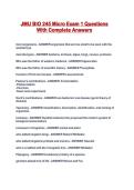 JMU BIO 245 Micro Exam 1 Questions With Complete Answers