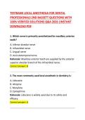 Testbank Local Anesthesia for Dental Professionals 2nd Edition &ndash; 100 Practice Exam Questions