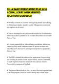 OSHA BASIC ORIENTATION PLUS 2026 ACTUAL SCRIPT WITH VERIFIED SOLUTIONS GRADED A&plus;