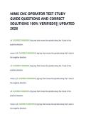 NIMS CNC OPERATOR TEST STUDY  GUIDE QUESTIONS AND CORRECT  SOLUTIONS 100&percnt; VERIFIED&excl;&excl;&vert;&vert; UPDATED  2026 