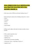 OSHA ORIENTATION PLUS CERTIFICATION 2026 PRACTICE SOLUTION WITH FULL ANSWERS GRADED A&plus;
