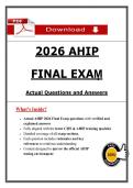 AHIP Final Exam &lpar;PDF&rpar; &vert; Updated AHIP Exam Questions &vert; Medicare Certification
