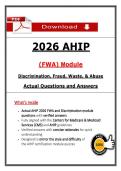 AHIP FWA Module Exam &lpar;PDF&rpar; &vert; Updated AHIP Exam Questions &vert; Medicare Compliance