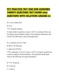 PCT PRACTICE TEST ONE ONE HUNDRED TWENTY QUESTIONS TEST PAPER 2026 QUESTIONS WITH SOLUTIONS GRADED A&plus;