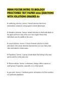 PENN FOSTER INTRO TO BIOLOGY PROCTORED TEST PAPER 2026 QUESTIONS WITH SOLUTIONS GRADED A&plus;