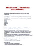 MMG 201- Exam 1 Questions With Accurate Answers