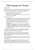 VWO biologie hoofdstuk planten
