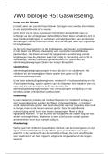 VWO biologie hoofdstuk gaswisseling 