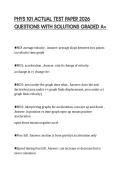 PHYS 101 ACTUAL TEST PAPER 2026 QUESTIONS WITH SOLUTIONS GRADED A&plus;