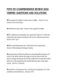PHYS 101 COMPREHENSIVE REVIEW 2026 VERIFIED QUESTIONS AND SOLUTIONS