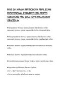 PHYS 261 HUMAN PHYSIOLOGY FINAL EXAM PROFESSIONAL EXAMPREP 2026 TESTED QUESTIONS AND SOLUTIONS FULL REVIEW GRADED A&plus;