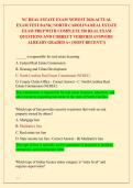 NC REAL ESTATE EXAM NEWEST 2026 ACTUAL  EXAM TEST BANK&vert; NORTH CAROLINA REAL ESTATE  EXAM PREP WITH COMPLETE 550 REAL EXAM  QUESTIONS AND CORRECT DETAILED ANSWERS &lpar;VERIFIED ANSWERS&rpar; ALREADY GRADED A&plus; &lpar;MOST RECENT&excl;&excl;&rpar; 