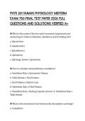 PHYS 261 HUMAN PHYSIOLOGY MIDTERM EXAM 706 FINAL TEST PAPER 2026 FULL QUESTIONS AND SOLUTIONS VERIFIED A&plus;