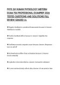 PHYS 261 HUMAN PHYSIOLOGY MIDTERM EXAM 706 PROFESSIONAL EXAMPREP 2026 TESTED QUESTIONS AND SOLUTIONS FULL REVIEW GRADED A&plus;