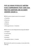 PHYS 261 HUMAN PHYSIOLOGY MIDTERM EXAM COMPREHENSIVE STUDY GUIDE 2026 PRACTICE QUESTIONS AND ACCURATE ANSWERS GRADED A&plus;