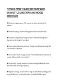 PHYSICS PAPER 1 QUESTION PAPER 2026 EXAM-STYLE QUESTIONS AND MODEL RESPONSES